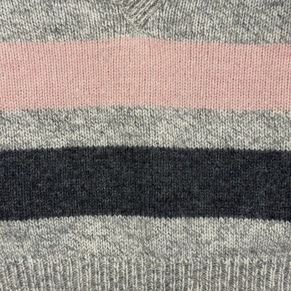 Vintage Britches Great Outdoors Sweater Women Small Wool Blend Gray Pink 80s 90s - Picture 6 of 13